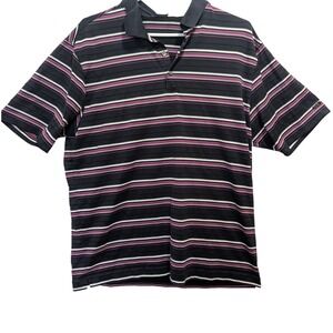 Nike Tiger Woods Collection Polo Shirt‎ Men's Large Dri-Fit Striped Golf Casual